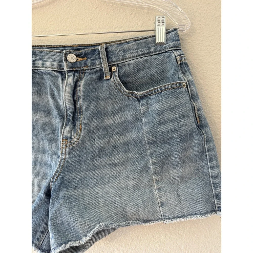 Old Navy Shorts Girls 16 Plus‎ Adjustable Waist Blue Denim High Rise Raw Hem